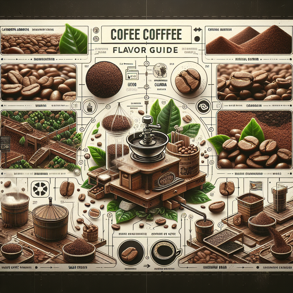 Create an image that captures the essence of a coffee flavor guide, specifically focusing on the wash process in Colombia and the natural process involved in coffee growth. Include visual representations of Colombian Arabica beans, a defining element of washed coffee in Colombia, illustrating the meticulous process that these beans undergo. Also, depict the natural coffee process employed for Kukuwu beans showing them in various stages of drying. The overall feeling of the image should be grounded and deeply tied to the topic. It should be appropriate for use within an article, and there should be no inclusion of any text or logos.